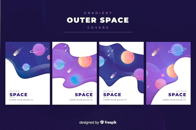 Free vector outer space cover collection