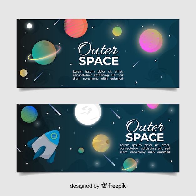 Free Vector outer space cover collection