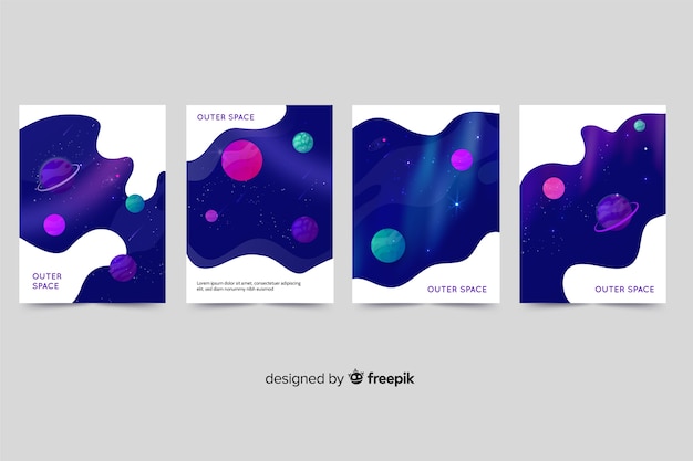 Free vector outer space cover collection