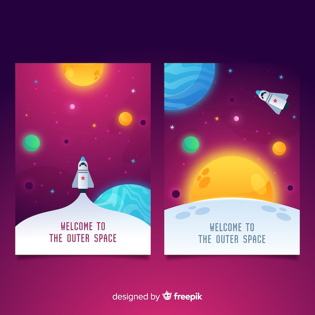 Free Vector outer space cover collection