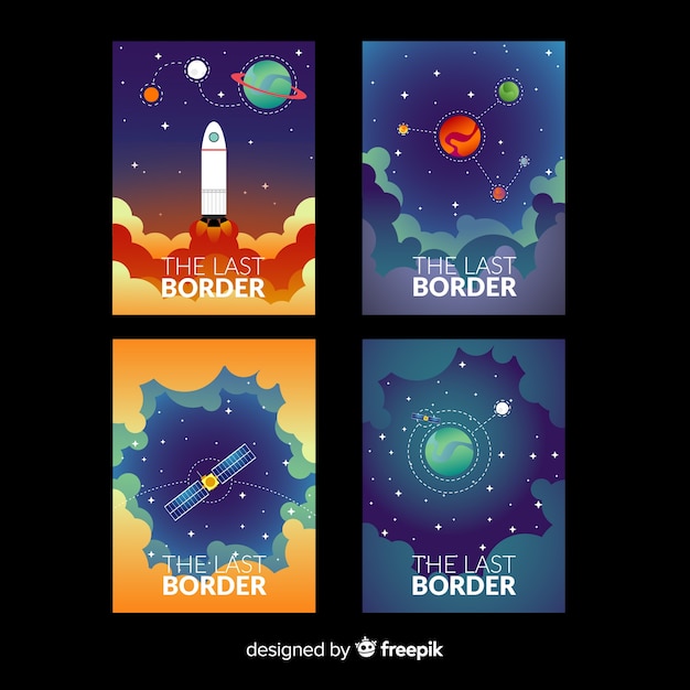 Free vector outer space cover collection