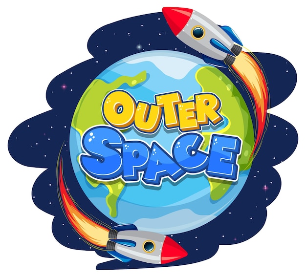 Outer Space logo with spaceship