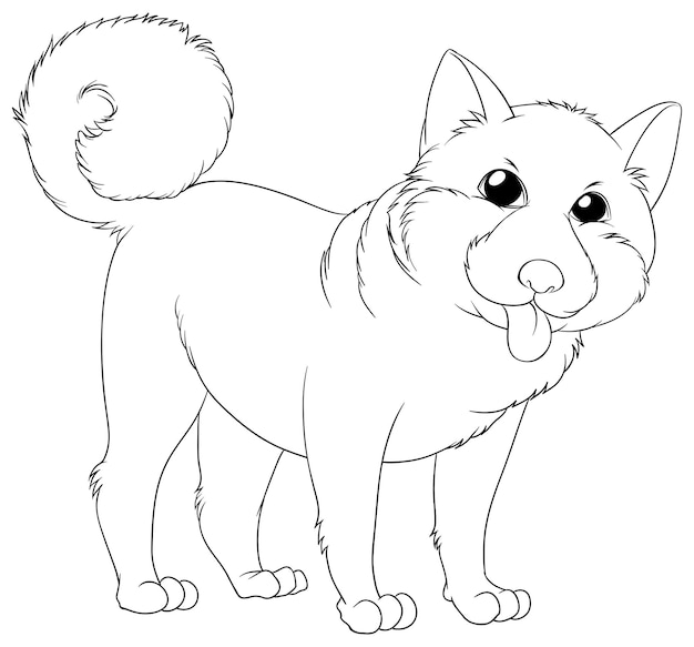 Free Vector outline animal for cute puppy