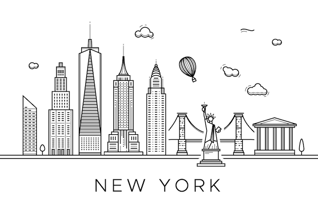 Outline landmarks skyline design