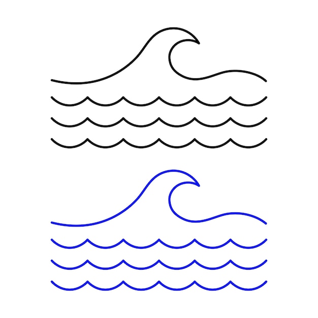 Free Vector outline waves symbols