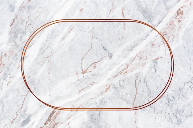 Free Vector oval bronze frame on a marble