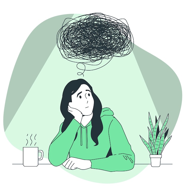 Free vector overthinking concept illustration