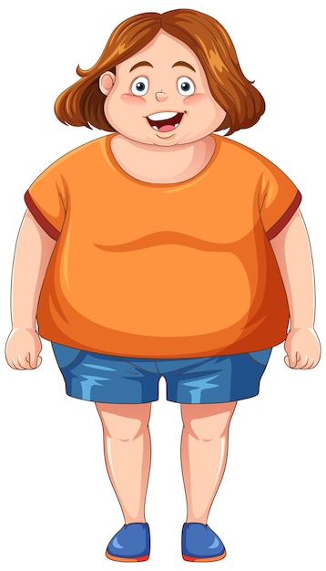 Overweight girl cartoon character