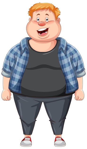 Overweight Man Cartoon Character