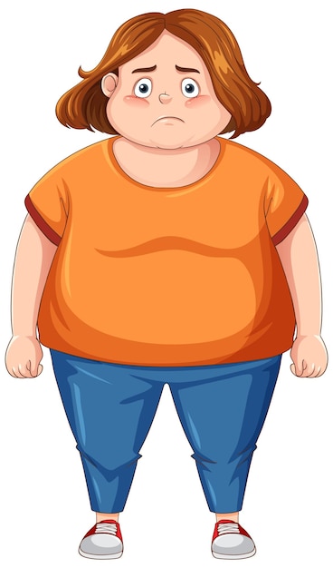 Overweight woman cartoon character