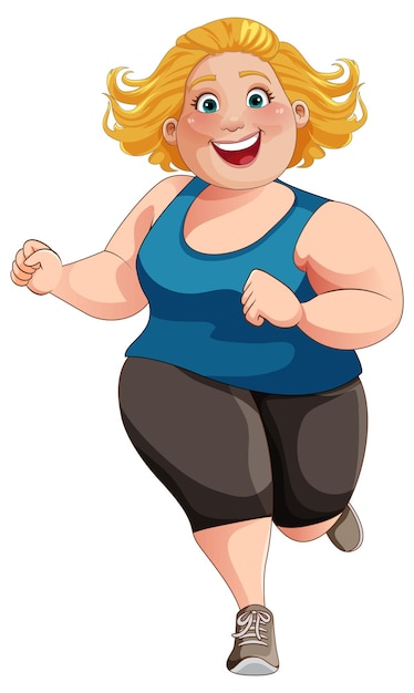 Free Vector overweight woman in workout outfit