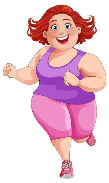 Overweight Woman in Workout Outfit