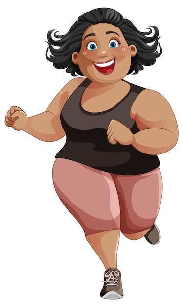 Free Vector overweight woman in workout outfit