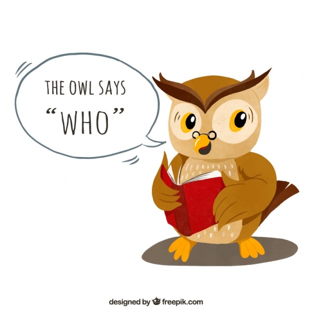 Free Vector owl background reading a book