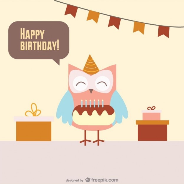 Free Vector owl birthday vector