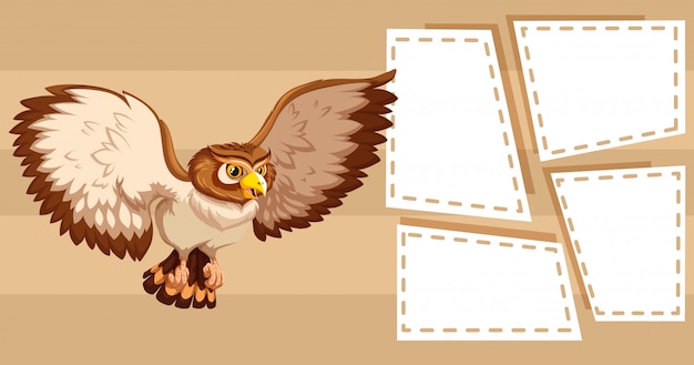 Free Vector owl on blank note frames