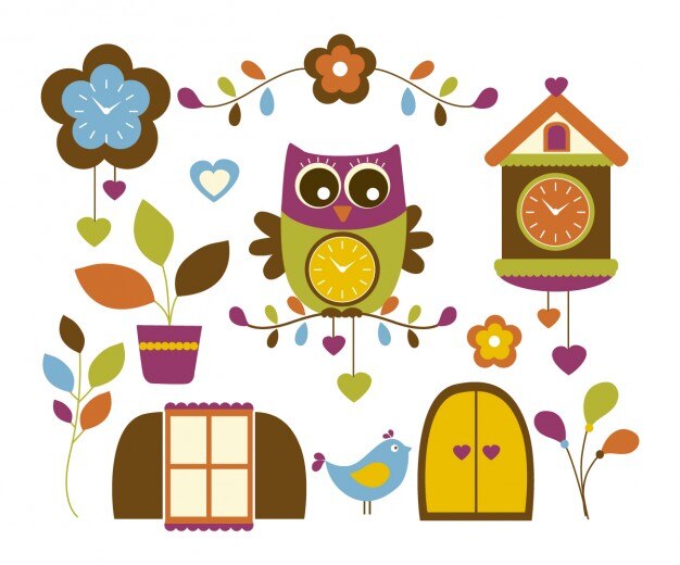 Free vector owl clock