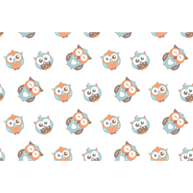 Free Vector owls pattern background