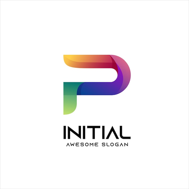 P letter logo initial gradient colorful