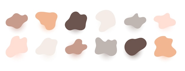 Free vector pack of abstract blob shape element with muted tone effect