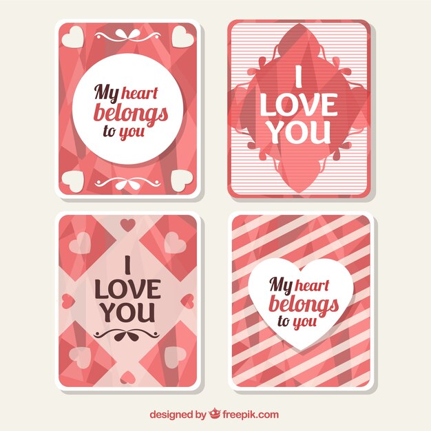 Pack of abstract love cards 