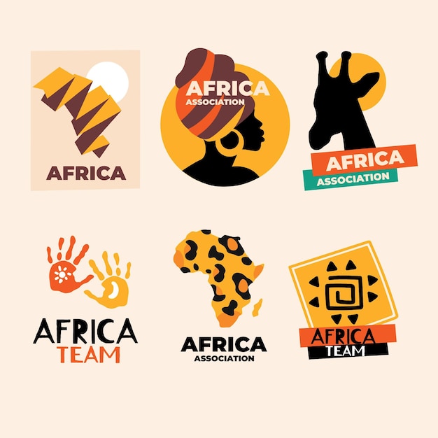 Pack of african logo templates