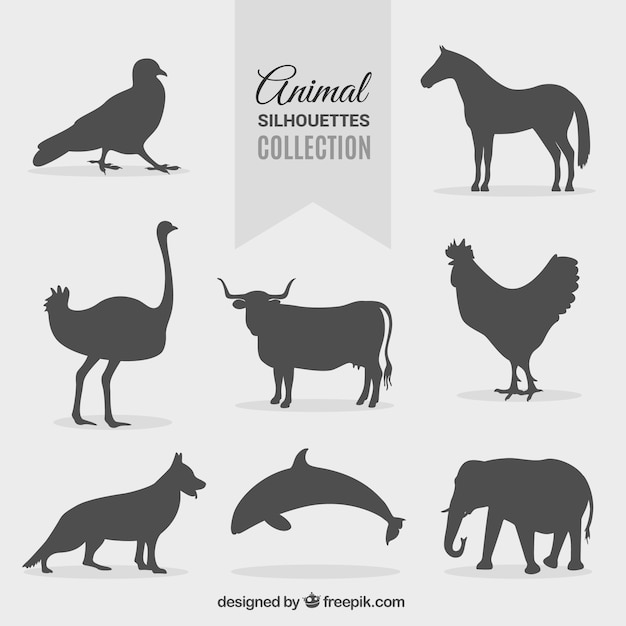 Free Vector pack animal silhouettes