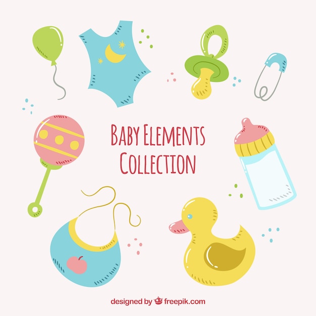 Free Vector pack of baby elements