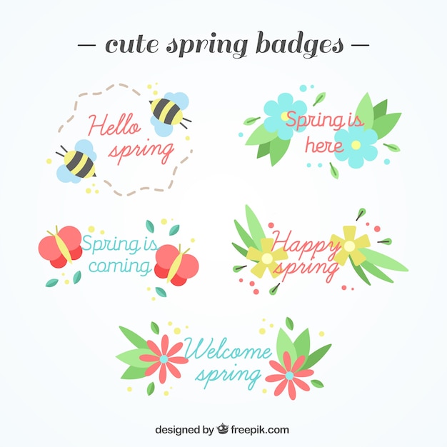 Pack of badges with spring details