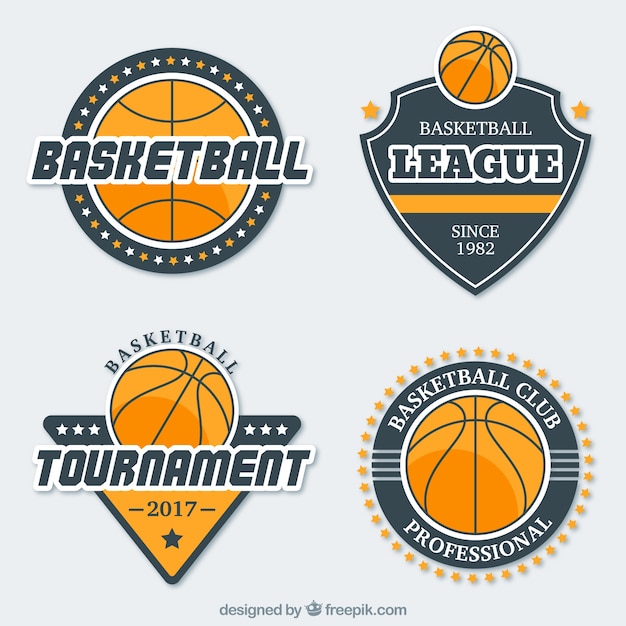 Free Vector pack basketball stickers