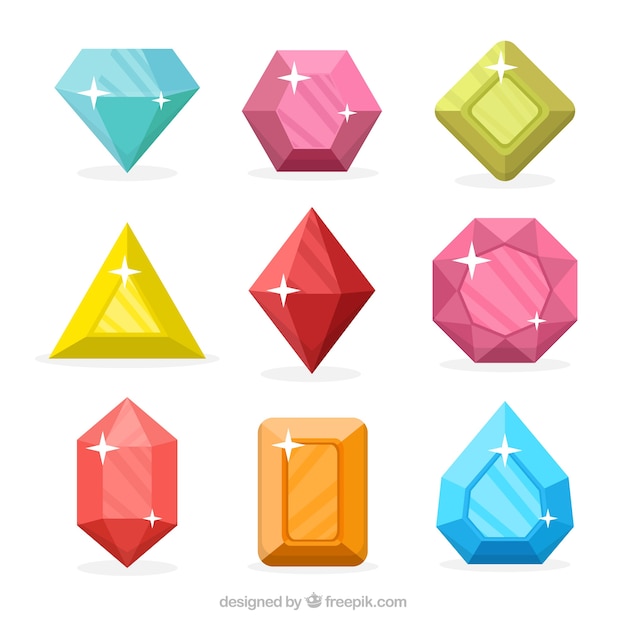 Free vector pack of beautiful gemstones