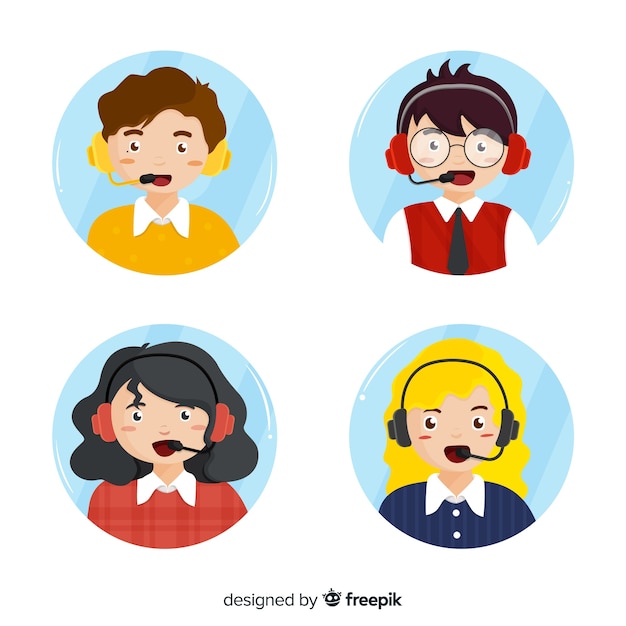 Pack of call center avatars