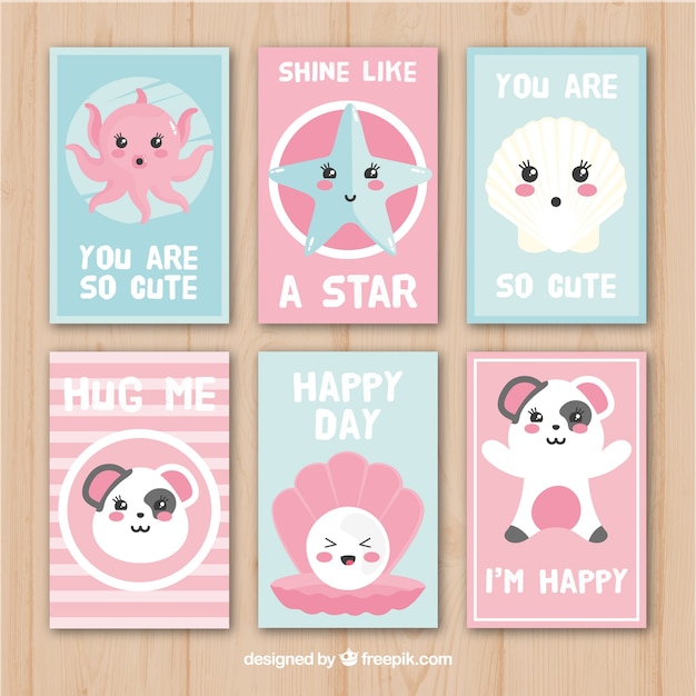 Pack of cards with adorable characters