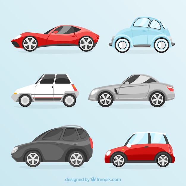 Free vector pack of cars with different design