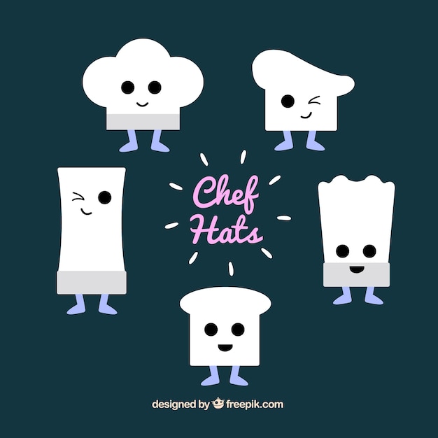 Free vector pack of chef hat characters