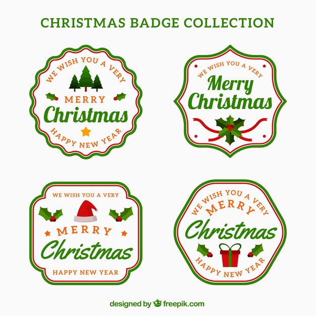 Pack of christmas badges