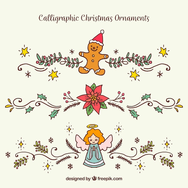 Pack of christmas decorative elements