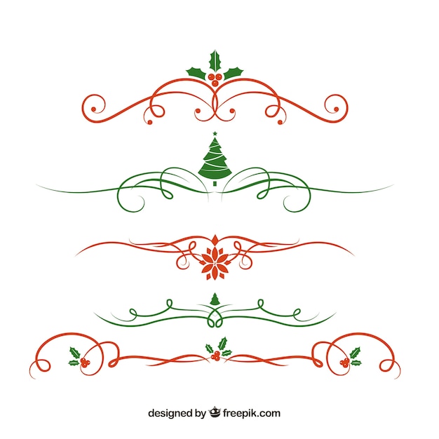 Free Vector pack of christmas decorative elements