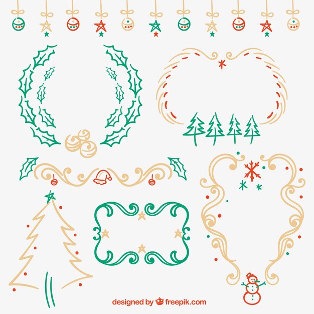 Pack of christmas decorative elements