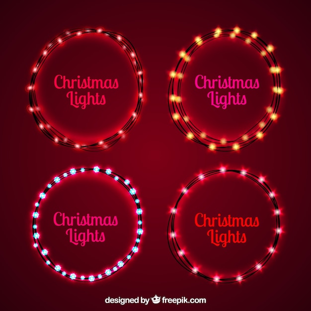 Free Vector pack of christmas lights