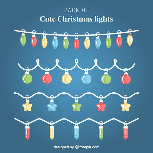 Free Vector pack of christmas lights