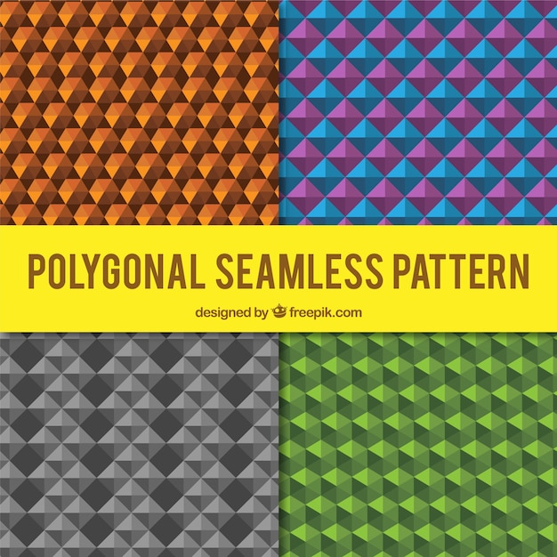 Free Vector pack of colored geometric shapes patterns 