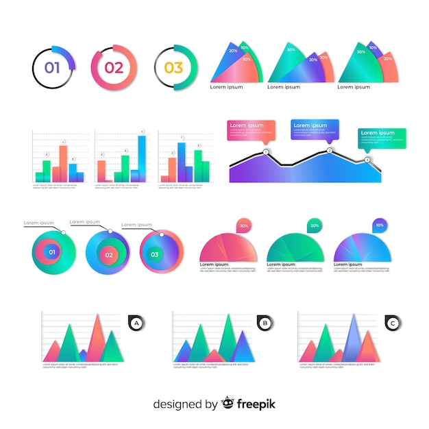 Pack of colorful infographic elements