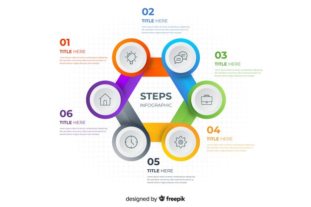 Pack of colorful infographic steps