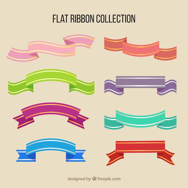 Free Vector pack of colorful ribbons