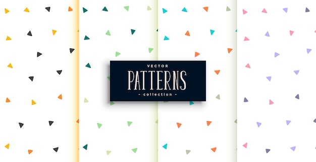 Free Vector pack of colorful triangle pattern wallpaper for textile print