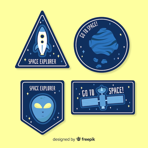 Free Vector pack of cosmic stickers