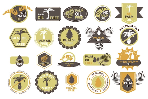 Pack of creative palm oil badges