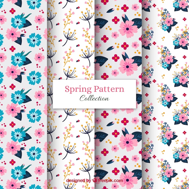 Free vector pack of creative spring patterns