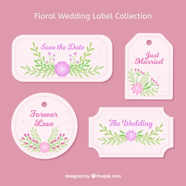 Pack of creative wedding labels